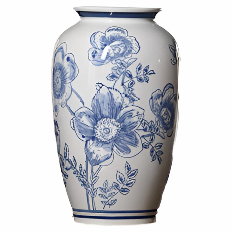 新中式青花瓷花瓶陶瓷花瓶餐桌装饰品小花瓶摆件
