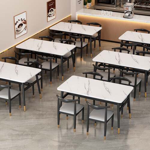 快餐店桌椅组合商用早餐小吃面馆餐饮桌子餐桌家用出租房简易饭桌
