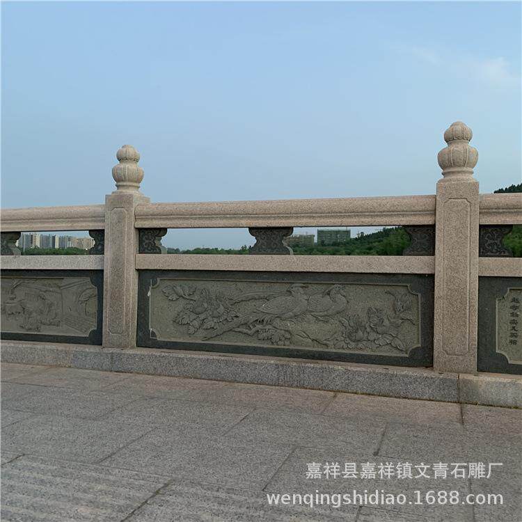 供应桥梁花岗岩石栏杆 护城河道景观石栏杆 文青 石栏杆厂家
