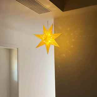 圣诞星星灯纸灯罩挂件圣诞装饰家居客厅装饰圣诞节氛围感装饰布置