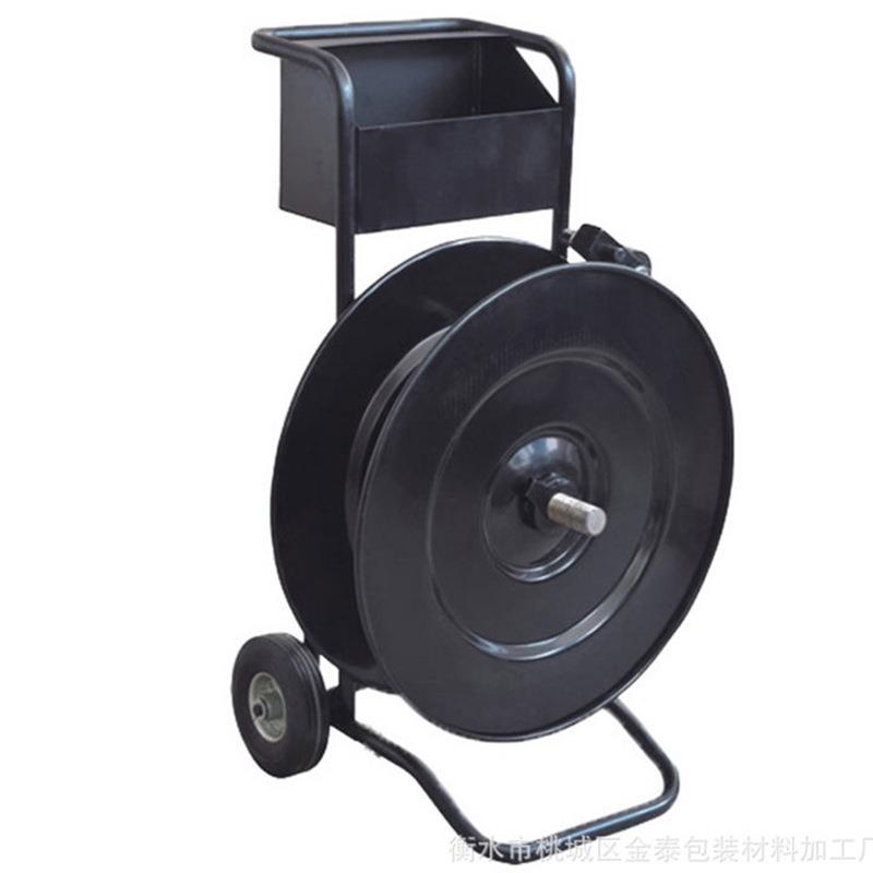 PET塑钢带带盘车铁皮带支架打包辅助工具十字带盘车手推车