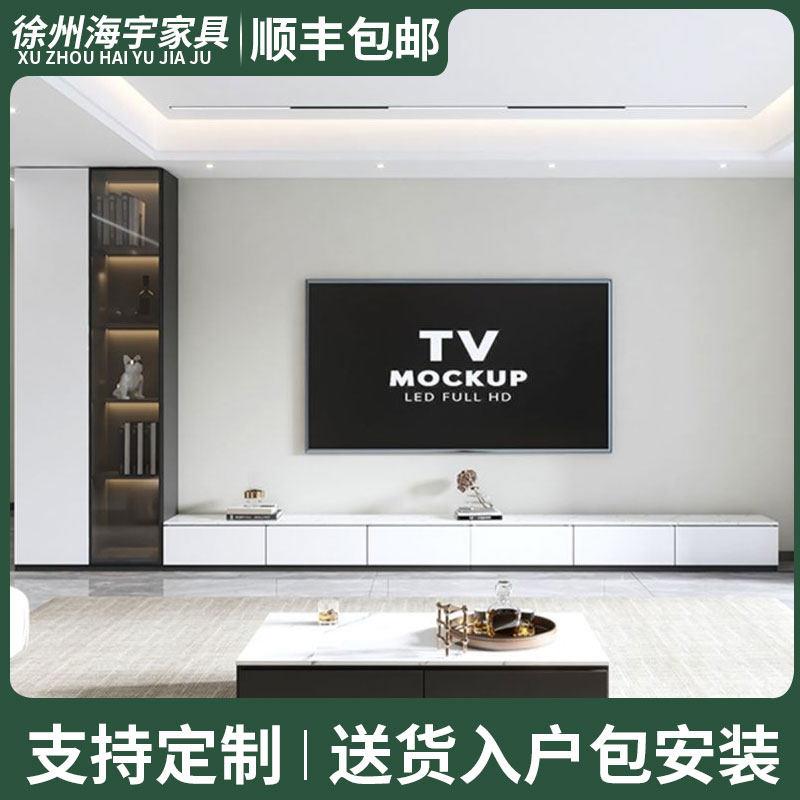 电视柜置物柜实木一体组合现代简约可悬空酒柜展示柜组合电视机柜