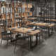 风咖啡厅实木现代椅吧桌子餐桌烧烤工业组合吧音乐火锅铁餐艺清桌