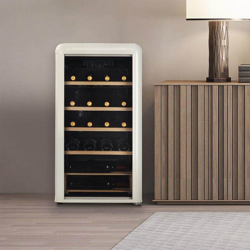 优诺JCS-92R 复古红酒柜恒温家用存酒柜客厅小型冰吧透明冰箱