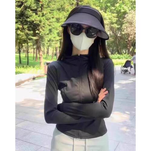 Yoga outfit, women's zipper jacket, sports top, long