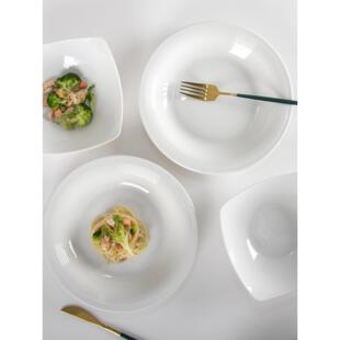 碗盘套装家用2人高级感2025新款简约陶瓷创意白色碗螺纹草帽盘子