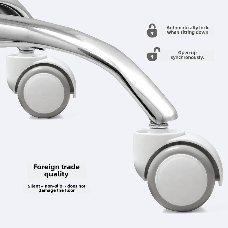 电脑椅配件万向轮轮椅脚轮带锁闸滚轮固定卡箍办公室转椅万向轮