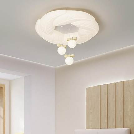 法2式奶油风647卧吸顶灯室025年新款蝴蝶结童房灯护眼儿书房主卧