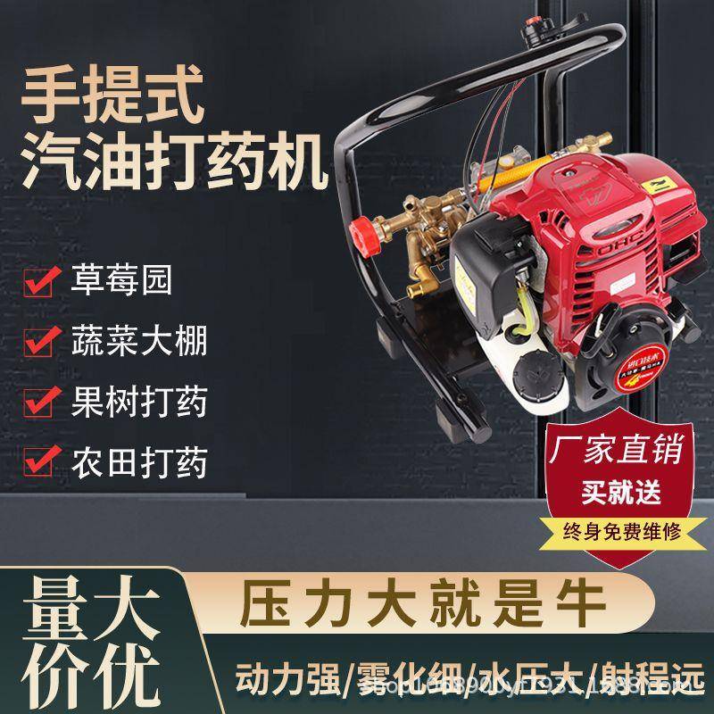 手提汽油打药机高压农用新式果树小型喷洒农药神器四冲程喷雾机器