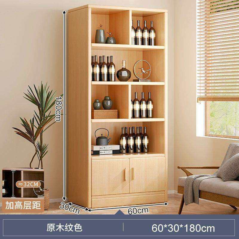 实木酒柜家用客厅置物架展示柜商用简约小型玄关柜靠墙隔断柜酒架