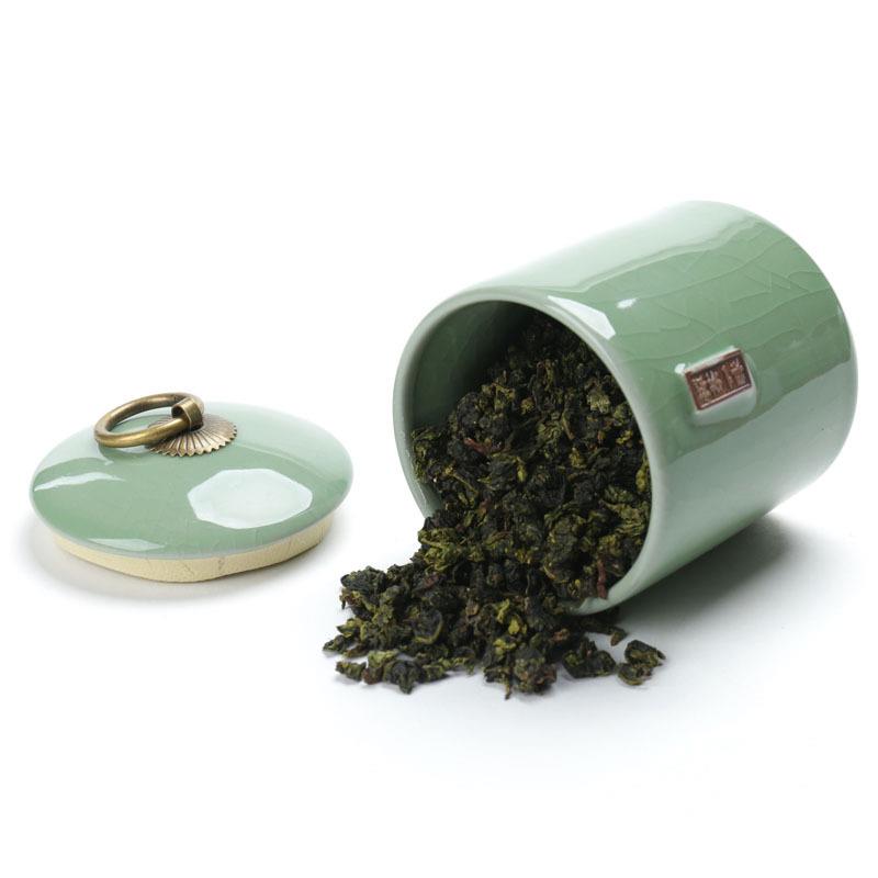 实小号汝窑叶罐直罐哥窑陶瓷罐子茶便089携绿用茶红茶包装身储存