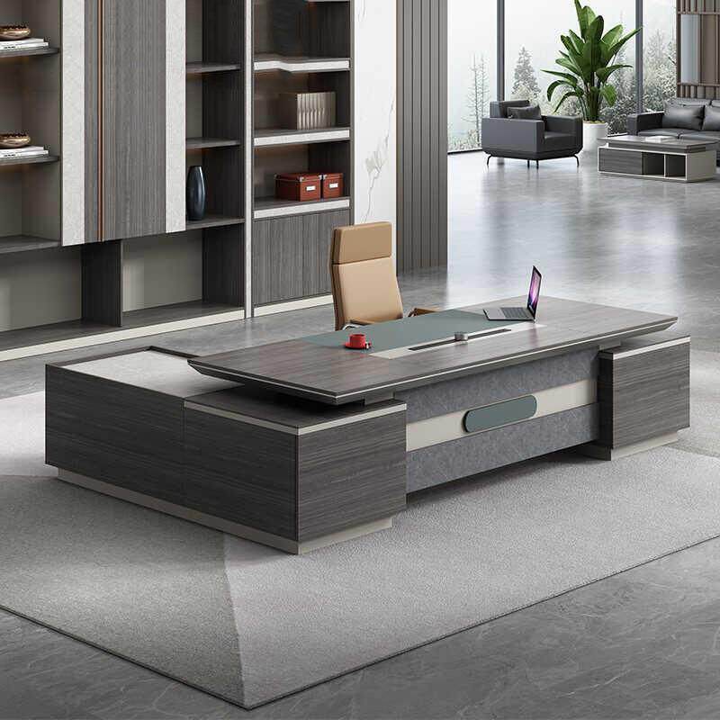 时尚办公家具老板办公桌单人桌经理桌大气轻奢大班台总裁桌椅组合