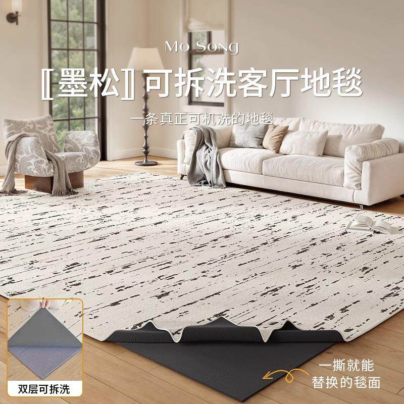 可机洗地毯客厅2025新款沙发卧室家用双层可拆洗奶油风轻奢高级感