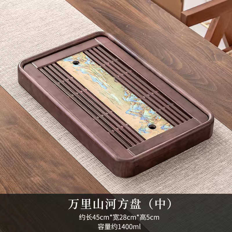 实木茶盘家用功夫茶具茶台茶海茶托简约储排水竹托盘迷你小号茶座