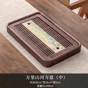 实木茶盘家用功夫茶具茶台茶海茶托简约储排水竹托盘迷你小号茶座
