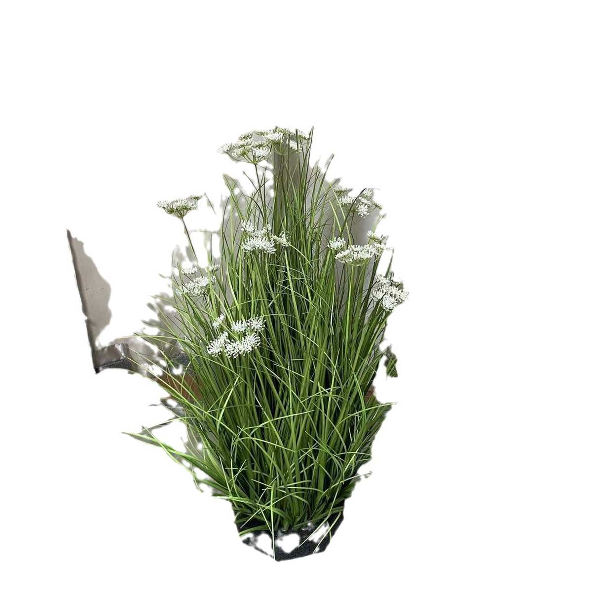 仿真洋葱草带白色蕾丝花 狗尾巴草韭菜花造景绿植带泡沫底洋葱草