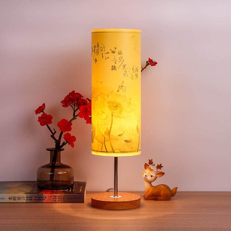 正品古灯常亮小夜灯风床头灯卧i可调光USB充电插电两用台灯室暖光