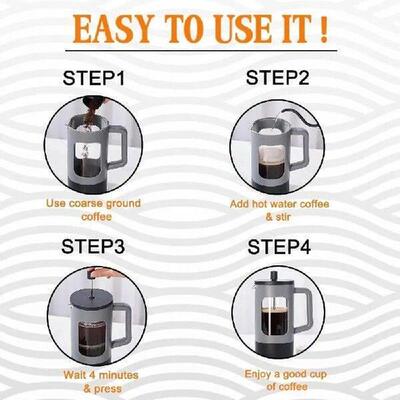 600ml French Press Coffee Maker Borosilicate Glass Heat