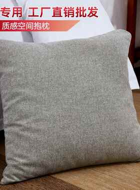 高档地中垫海代简约厅沙发抱枕套腰枕靠欧式轻现奢客黄色卧室床上