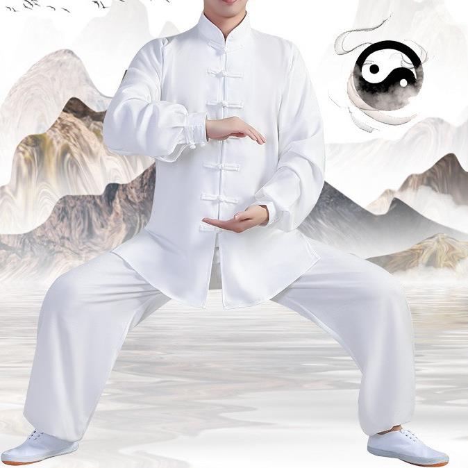 太极服春秋太极拳服装中式晨练竹节麻武术练功服中老年表演服男女