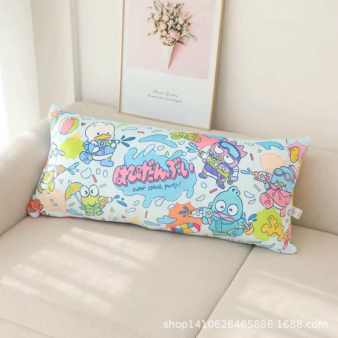 卡通人鱼丑鱼怪羽绒棉枕头长条枕可爱抱枕靠枕靠垫软女生睡觉含芯
