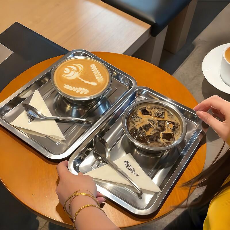 【一盆咖啡】韩式ins风冰美式不锈钢咖啡杯溜边喝咖啡专用盆盆碗