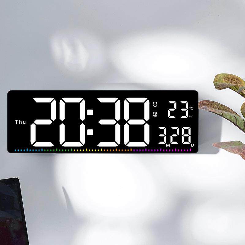 创意挂钟简约彩色客厅挂钟健身房秒表时钟多功能钟表大屏幕6663