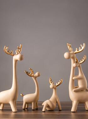 北欧小摆件ins创意可爱鹿客厅隔间柜摆设乔迁新居新房家居装饰品