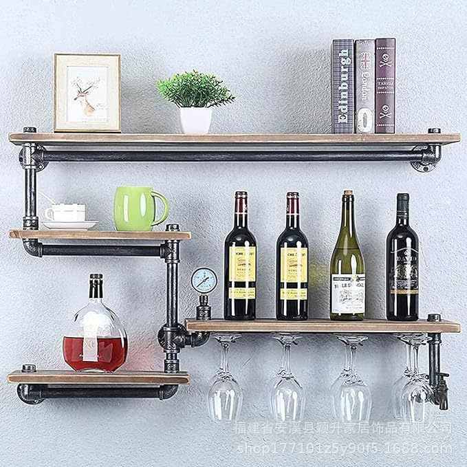 工业风置物架墙上书架实木酒吧餐厅壁挂式置物架美发店装饰,收纳整理,整理架/置物架/收纳架,淘宝优惠券,粉丝福利购,淘宝优惠卷