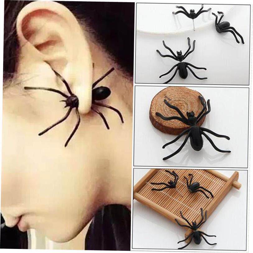 Halloween Decoration 1Piece 3D Creepy Black Spider Ear - 实物图