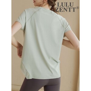 LULU ZENTT高端瑜伽服套装女上衣宽松短袖透气网纱跑步普拉提健身