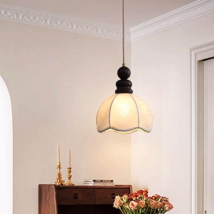 全332铜法式洋复古南卧室床头中古奶油风餐厅餐吧台灯桌具布艺小