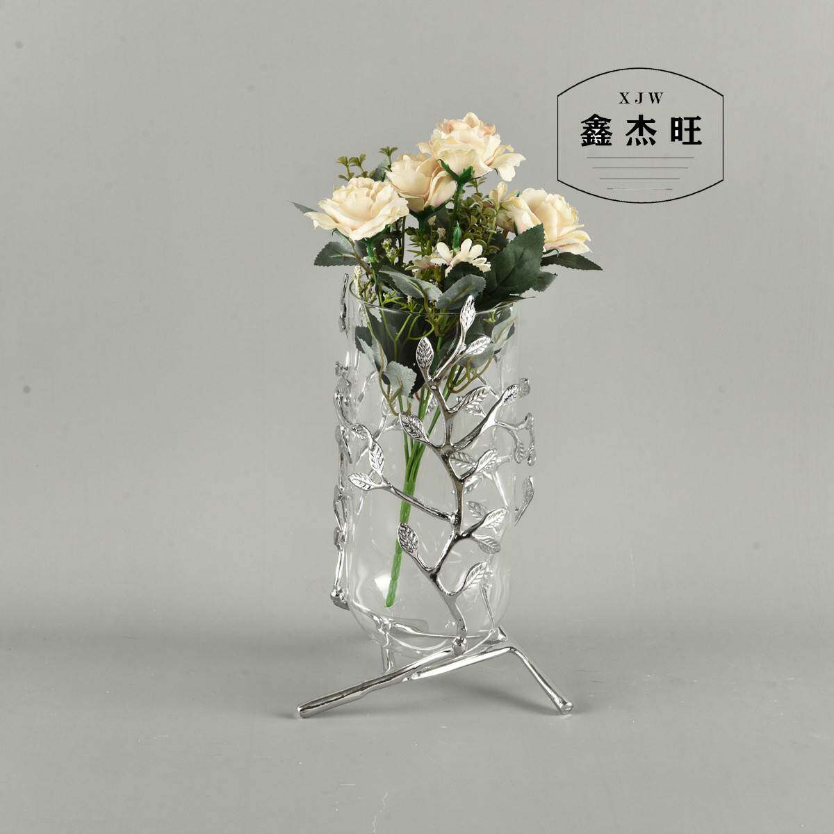 欧式创意瓶摆客厅插花-现代花简件约家电居视柜玄关桌面装饰品摆