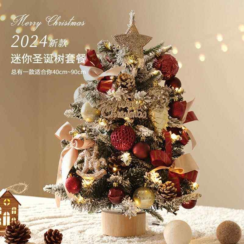 迷你圣树带灯205新款圣诞诞节装饰CDT桌树面摆件家用风2圣诞套餐