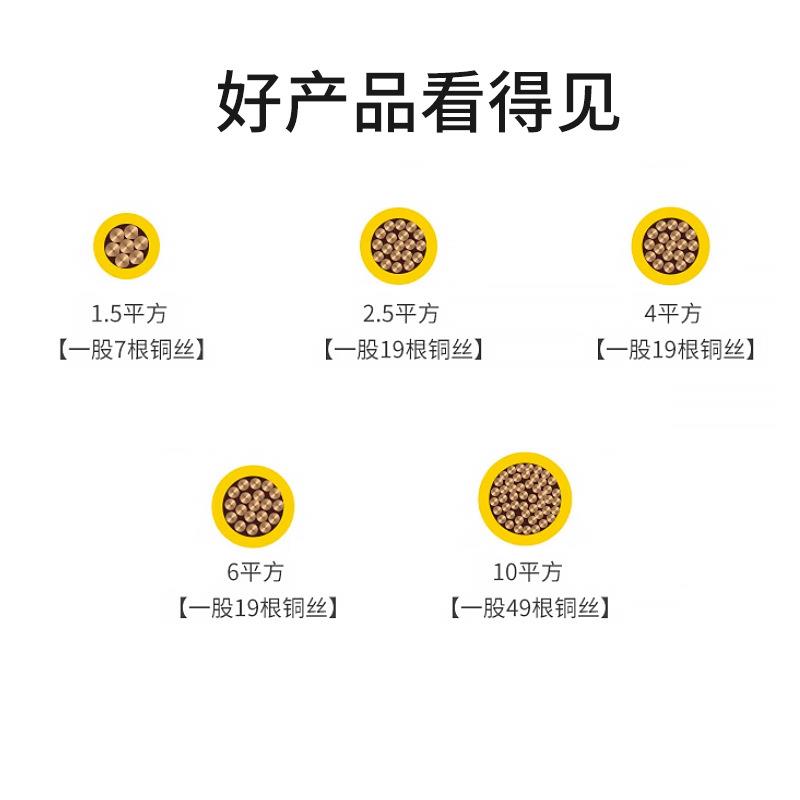 珠江电线国标BVR多股软线接接地线黄绿双色纯铜2.5 4 6平方铜芯电