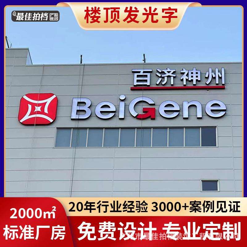 广州点阵字楼顶大字标识牌制作安装楼顶广告牌发光字店面门头招牌