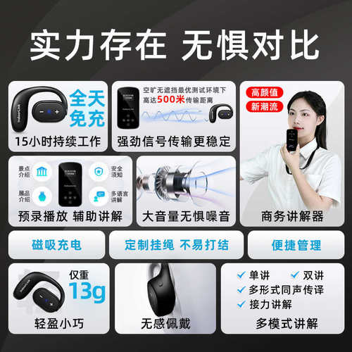 IndoorLink无线讲解器政企接待工厂参观企业展厅培训会议讲解设备