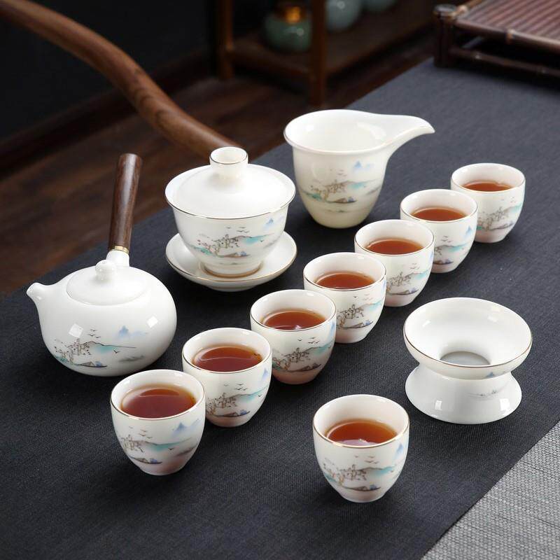 德化羊茶脂玉白茶具px218129大套装茶洗道六君子侧瓷壶陶瓷功夫把