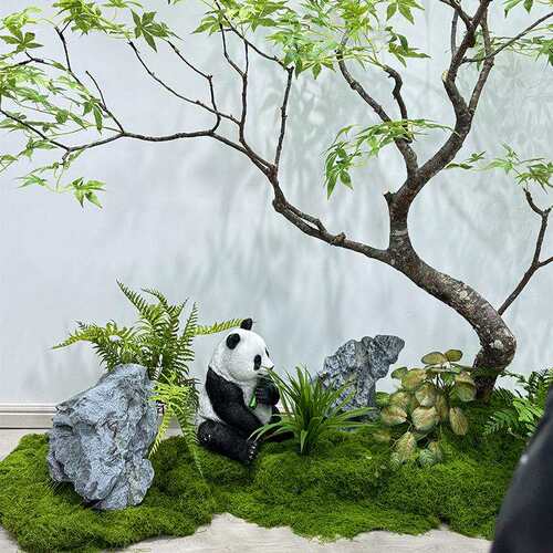 仿真绿枫树鸡爪槭枯山水盆景假树落地摆件茶室室内绿植造景装饰