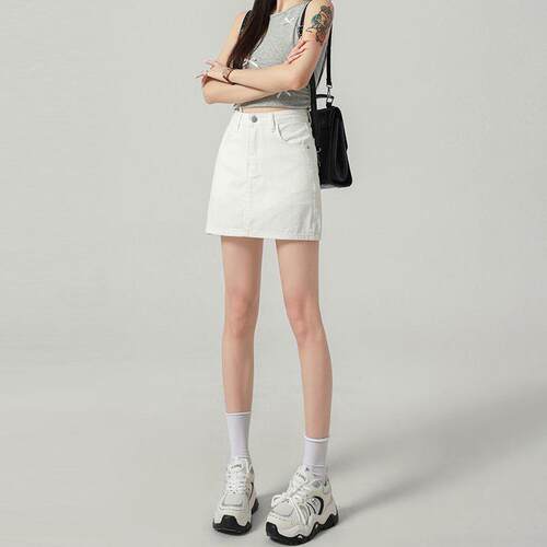 Women’s Summer Denim Skorts | Casual Elastic Mini Skirt for