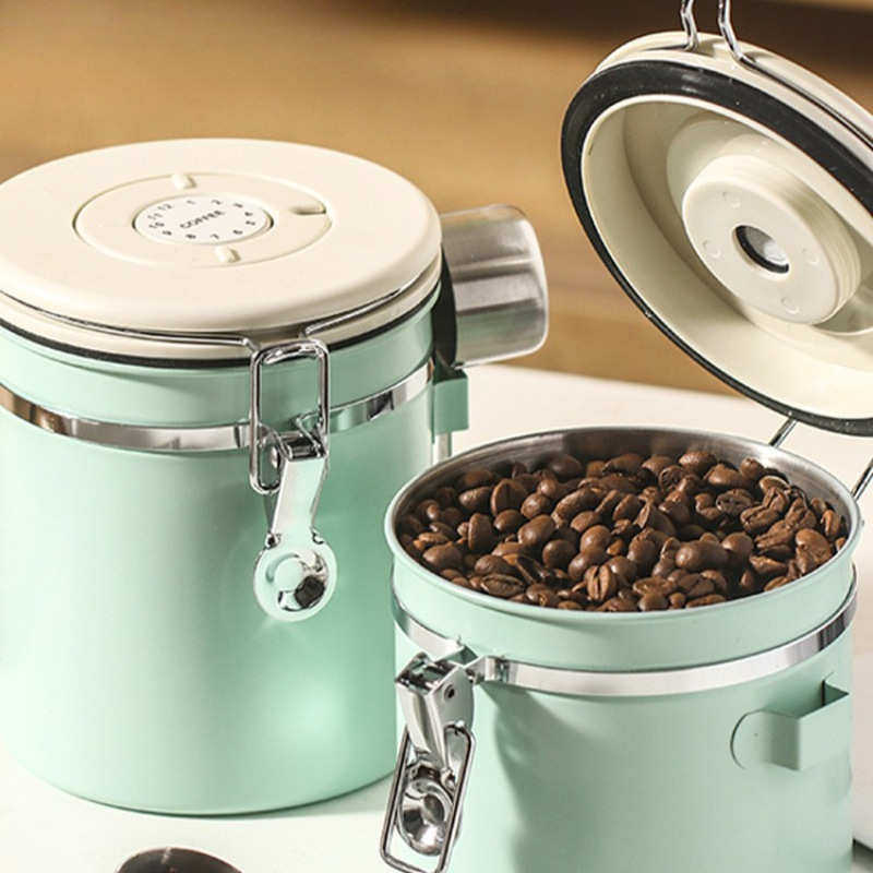 304不锈钢咖啡豆保存罐单向排气阀储存罐储豆养豆罐咖啡粉密封罐,厨房/烹饪用具,密封罐,淘宝优惠券,粉丝福利购,淘宝优惠卷