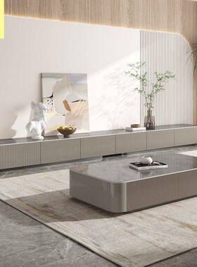 GHH小户网型现代简约轻奢岩板电视客茶几组合柜家用厅设计师拼接