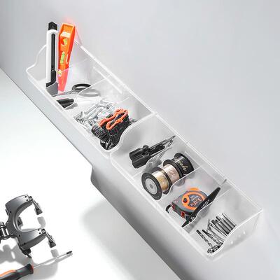 四分格壁挂式收纳盒免打孔门后卫生间分类小物件整理盒墙上置物架