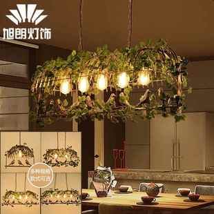 loft工业风吊灯鸟笼创意灯个性 客厅灯植物复古餐厅灯小鸟吧台灯具
