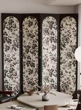 复6776古屏风法隔断客厅挡遮办公室玄关装饰可折叠复古高式端移动