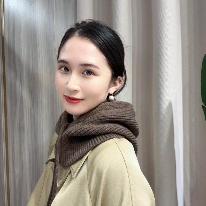 秋bs8882冬季女法帽安哥拉口红色帽子围脖一体围拉围巾保暖柔软抽