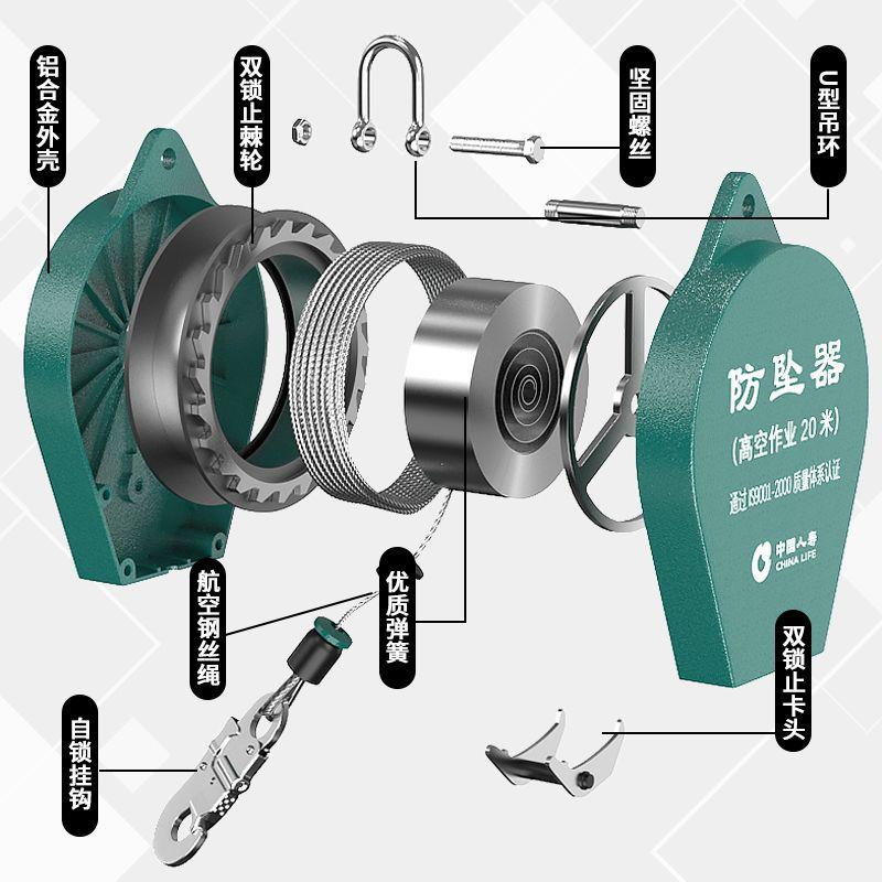 防坠5器IMD高空差防坠器安0全带高空作业塔吊速防坠落自锁器102/3