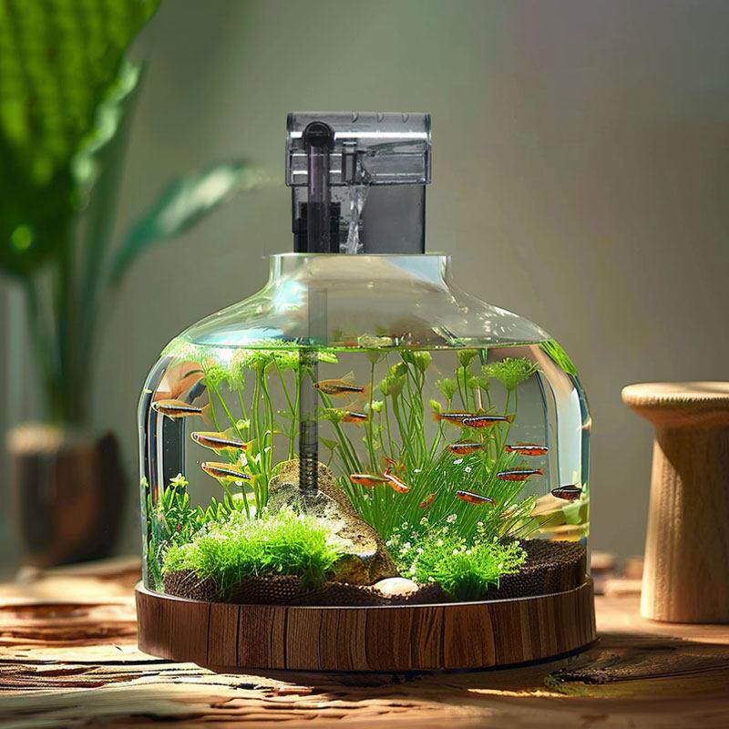 鱼缸过滤器三合一瀑布式小型静音增氧外置壁挂水族箱净水设备专用