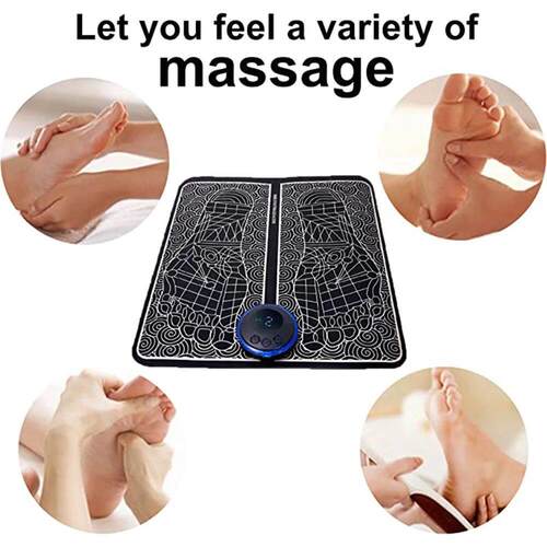 Electric Foot Massager Pad Foldable Massage Mat Muscle Stimu