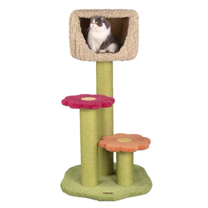 高档薄荷士多 敲好Cam架iy蝴蝶花猫窝高l端定制猫树猫架看猫爬猫
